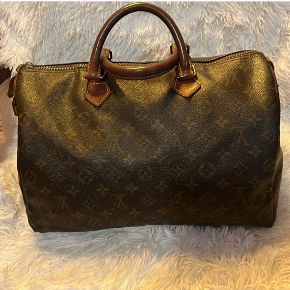 Louis Vuitton Brown and Tan Monogram Satchel